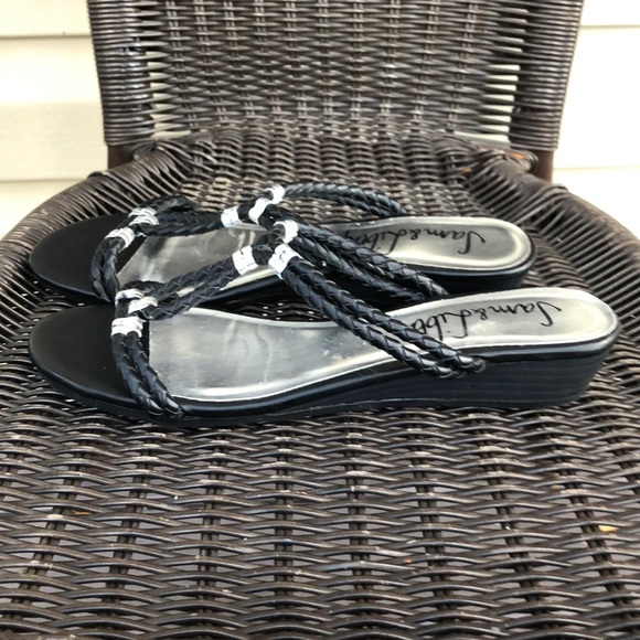 Sam & Libby women’s black&silver slip on sandals - Picture 6 of 8